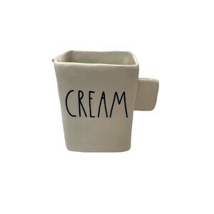 Rae Dunn CREAM White Ceramic Stoneware Coffee LL Large Letters Farmhouse Coffee